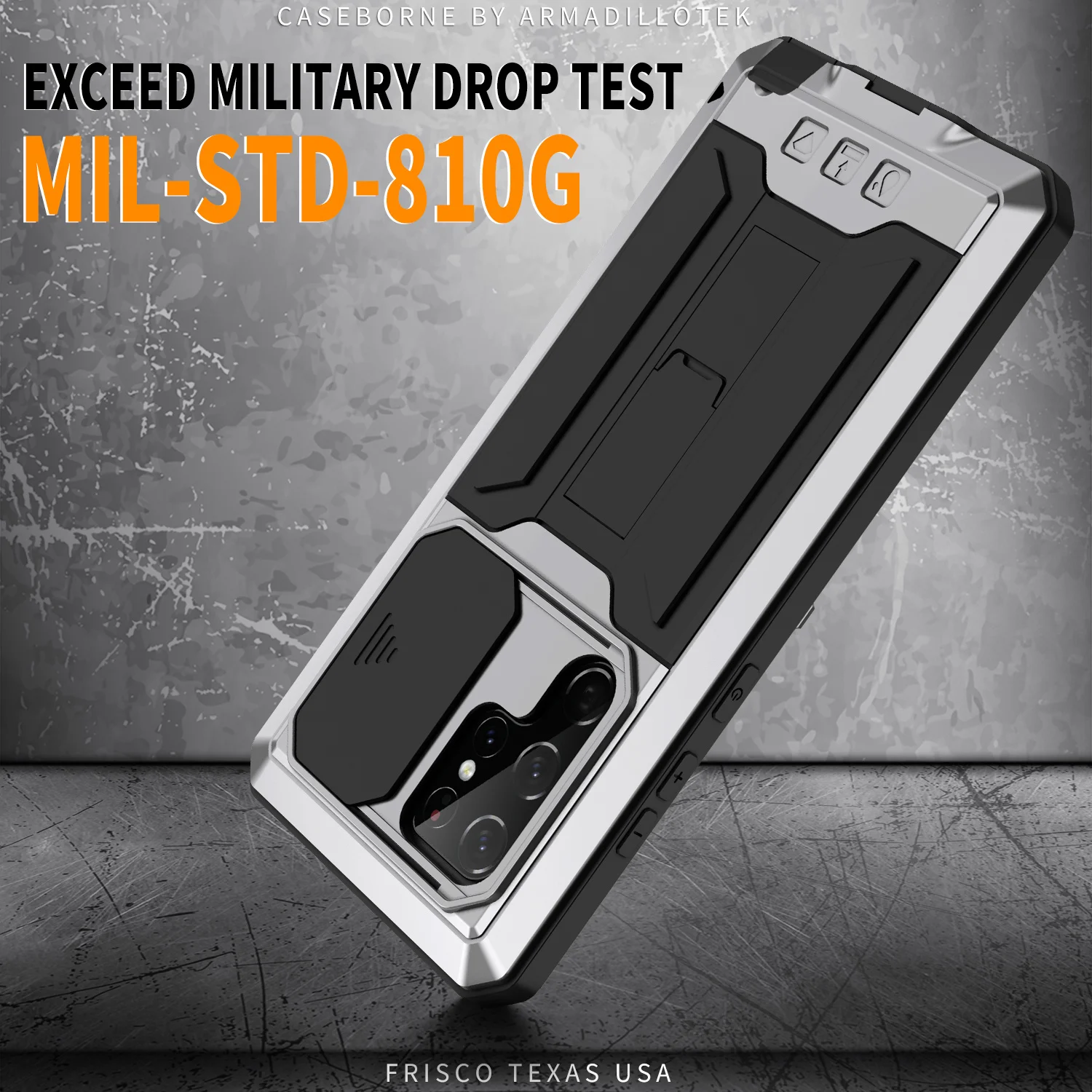Ultimate 360° Protection Heavy Metal Armor Case - Shockproof with Built-In Stand and Glass Cover