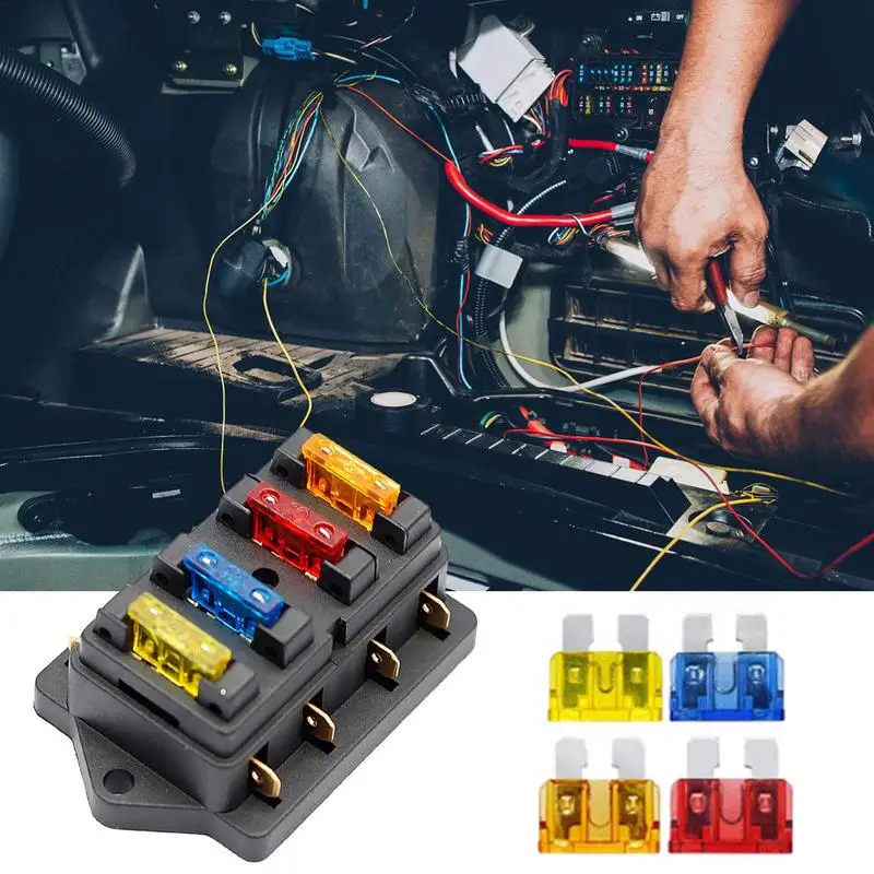 Boîte à fusibles de voiture 4/6/8/12 voies, porte-fusible de voiture, boîte  à fusibles à lame automatique de camion avec 4/6/8/12 fusibles pour circuit  standard ATO 12V 24V - AliExpress