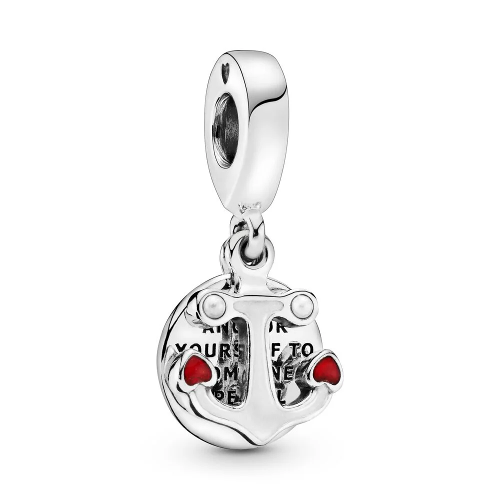 

Authentic 925 Sterling Silver Bead Anchor of Love Hearts Dangle Charm Fit Pandora Women Bracelet Bangle Gift DIY Jewelry