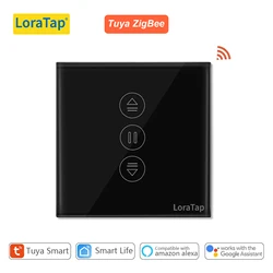 Smart ZigBee Curtains and Blinds Switch with Voice Control (Black 1 PACK)