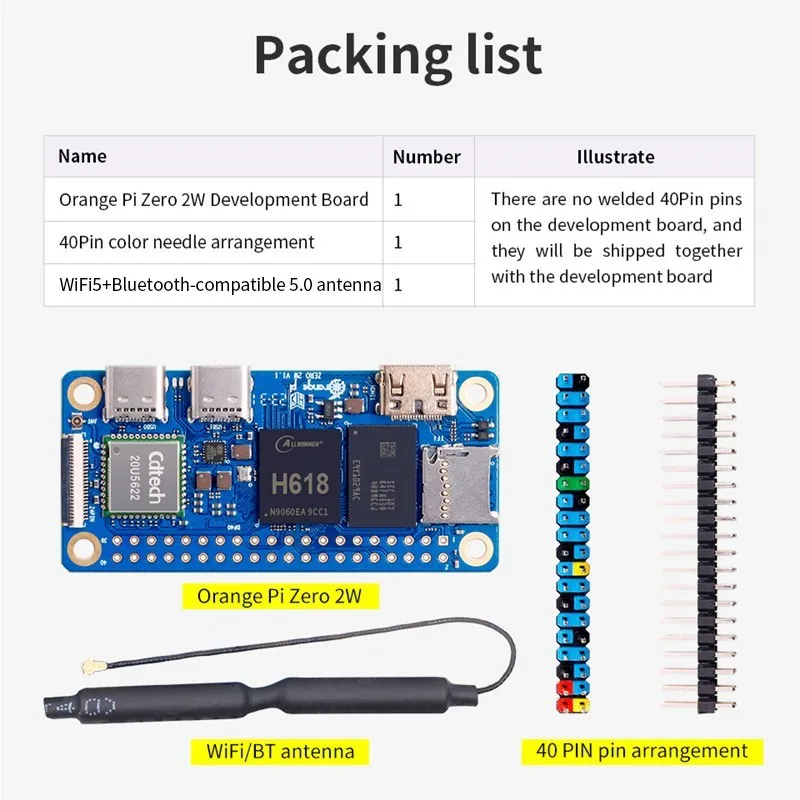 Laranja pi Zero Placa de Expansão Opcional Mini pc Lpddr4 Allwinner H618 Quad-core Cortex-a53 Wifi5 Mais Bt5.0 w 4gb 2gb 1.5gb 1gb - Imagem 4