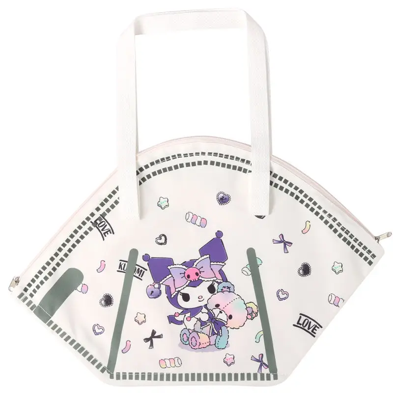 

2023 Sanrio Tote Bag Kawaii HelloKitty Mymelody Cinnamoroll Korean Cartoon Printed Shoulder Bag Cute Girl Handheld Shopping Bag
