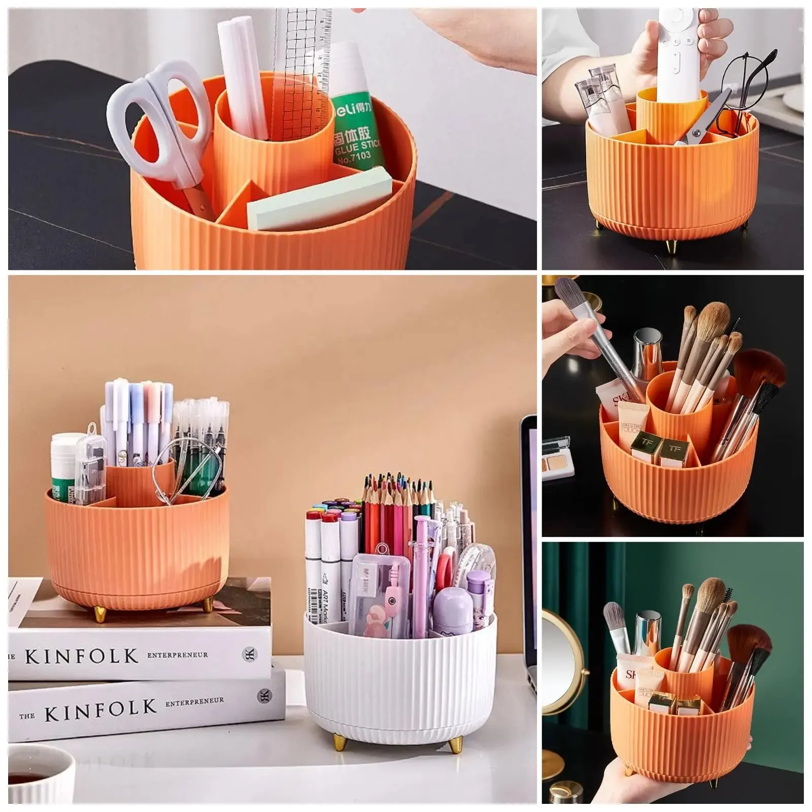 360 Rotating Makeup Organizer Desktop Cosmetic Storage Box Portable Lipstick Eyeliner Holder