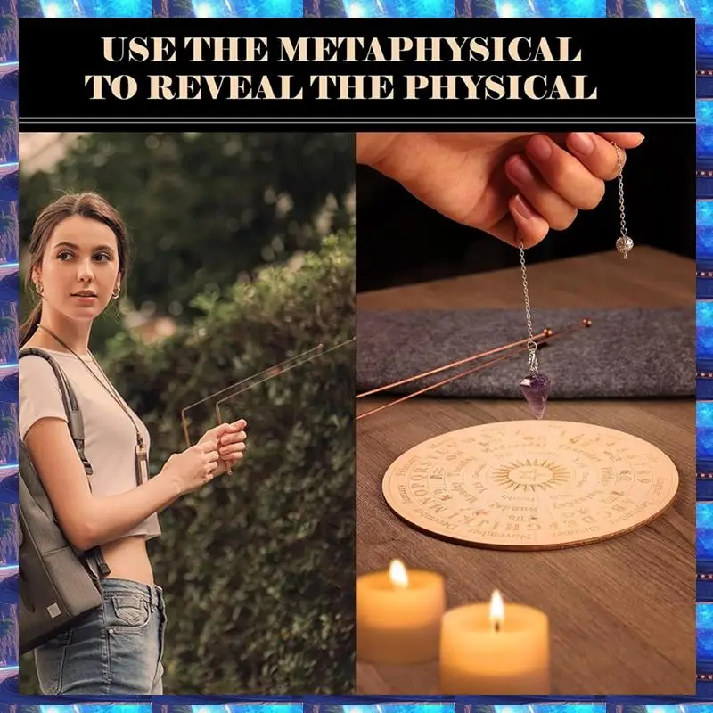 Copper Dowsing Rods Spiritual And Divining Pendulum Board Mat Kit For Ghost Hunting,Divining Water,Energy Healing,Copper Do