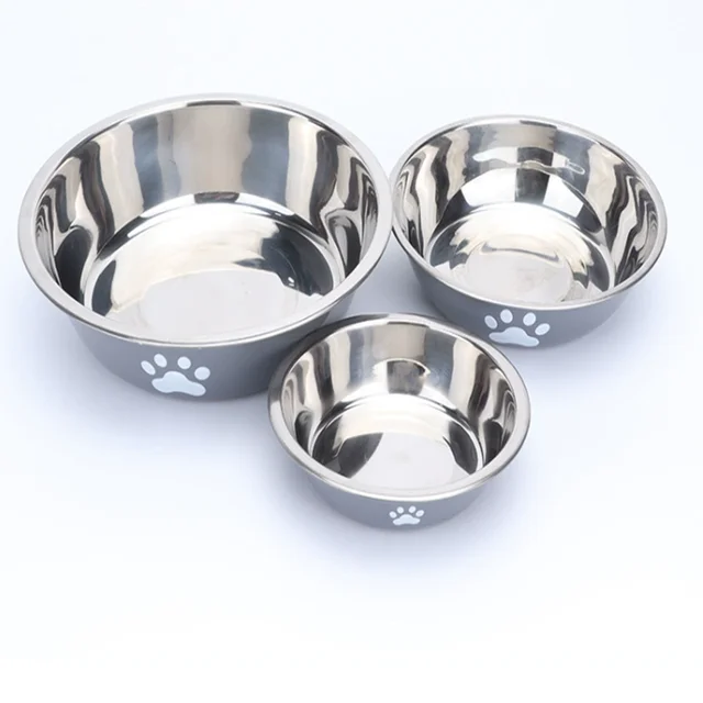 Large capacity stainless steel dog bowl anti-slip anti-rust dog water bowl pet feeder double-layer cat bowl suitable for puppies 3