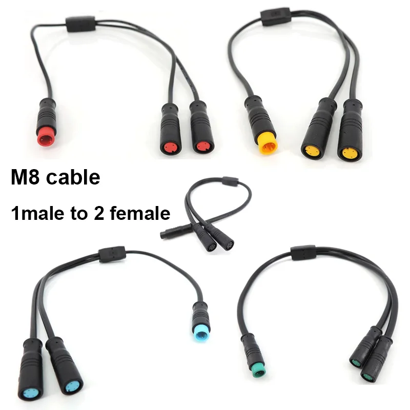 juemi 2点セット M8 Julet waterproof 1 male to 2 female 2/3/4/5/6 pin Ebike