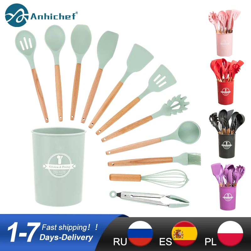 Набор силиконовых кухонных принадлежностей, а...