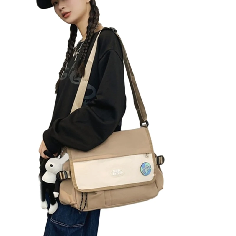 Couple Fabric Tote for Girls Convenient and Roomy Nylon Handbag for School and Daily Wear