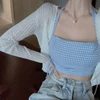 Rimocy 2024 Sun Protection Cardigan for Women Summer Thin Single Button Knitted Coat Female Sexy See Through Ice Silk Crop Tops 5