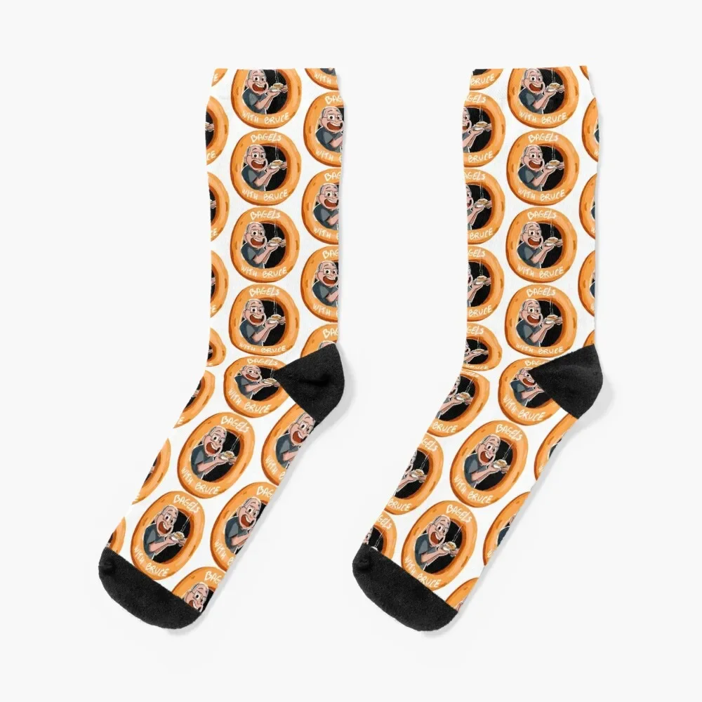 Bagels With Bruce Socks Climbing cartoon designer brand Socks For Women Men's