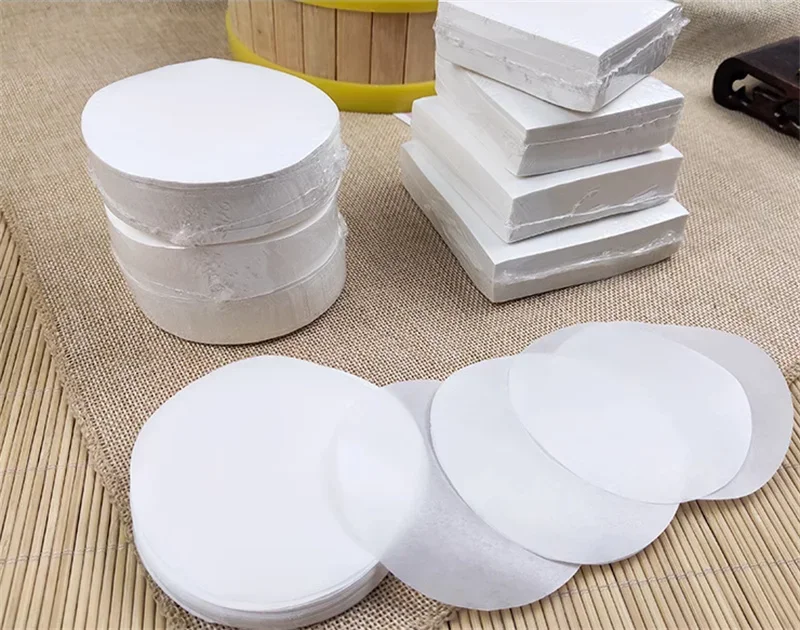 500pcs Round square bamboo steamer buns Paper Liners Non-stick Oven mat BBQ Grill Paper Hamburger Patty Baking air fryer paper bamboo steamer paper