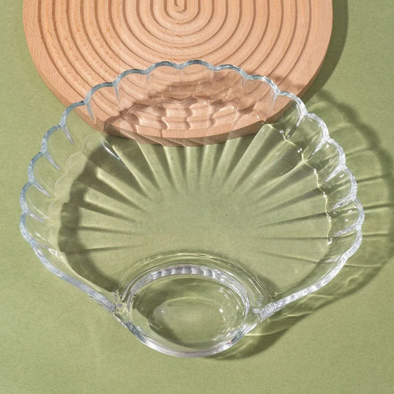 1PC Shell Shaped Dumpling Dish With Dipping Sauce Transparent Dumpling Plate Creative Salad Fruit Bowl Household Kitchen Tool