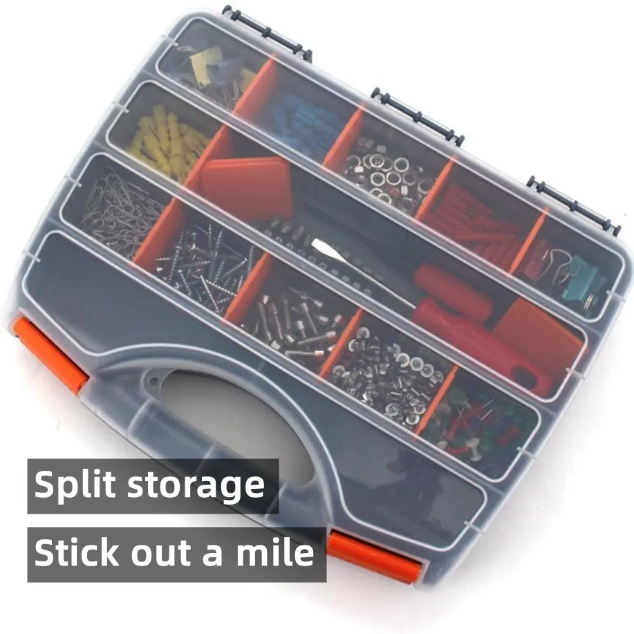 

Toolbox double-sided open Bolts Double Sided Nuts Durable Tool Box Organizer For Screws Hardware Storage Box Parts Portable Box