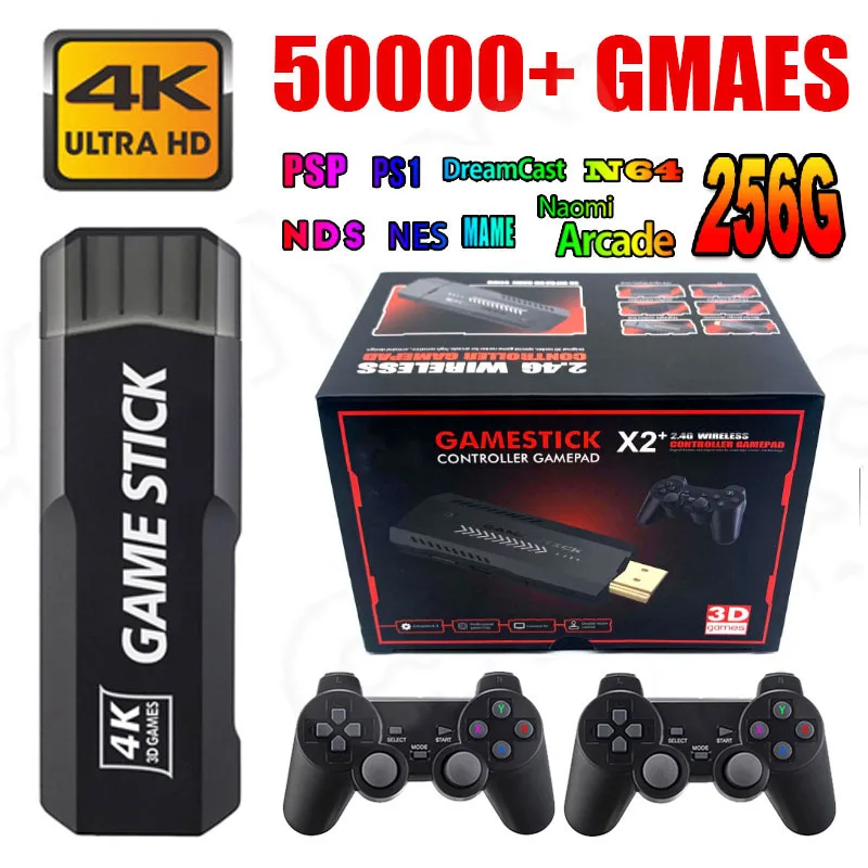 

Game Stick GD10 Console 256G Portable 50000 games Dual controller 40 simuators For TV Game Consoles Retro Video Game stick 4K