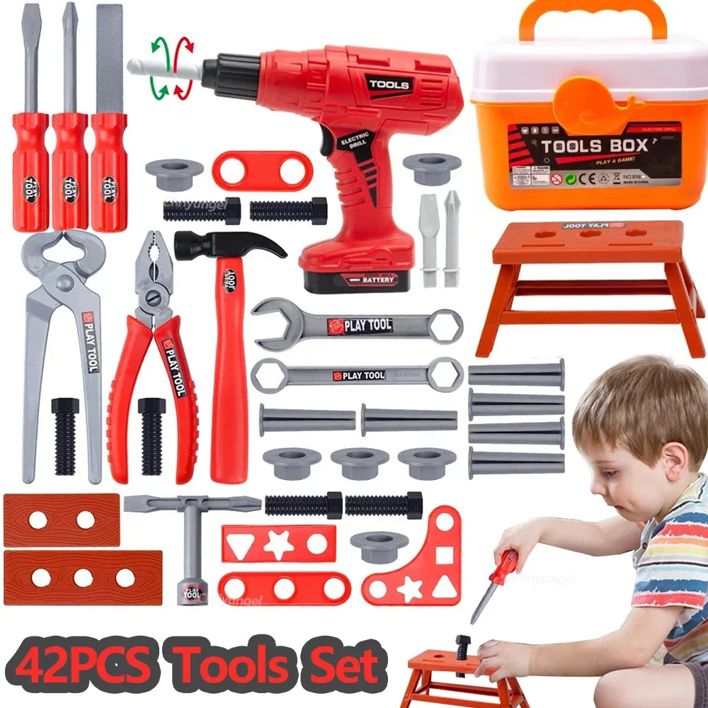 Pretend Tools Kit Kids 42PCS Set Play Repair Tool Set Plastic Construction Toys Screwdrivers For Toddler Boys Girls Child plastic construction toys,kids repair toys,kids construction toys,kids pretend play set