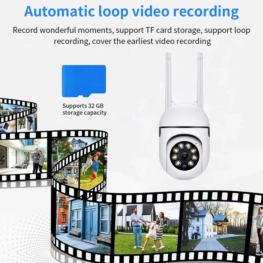 360 회전 원격 감시 카메라, 실내 모니터링, 2.4G 와이파이 보안 카메라, 야간 투시경, 2MP 1080P HD 무선 IP 카메라