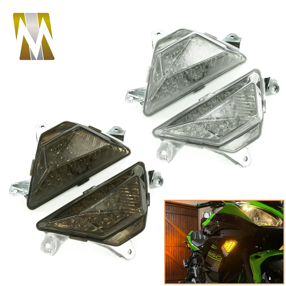 

Передсветильник светодиодный указатель поворота для Kawasaki Ninja 250 300 400 650 1000 ZX6R Ninja300, аксессуары для мотоциклов, светодиодный индикатор поворота