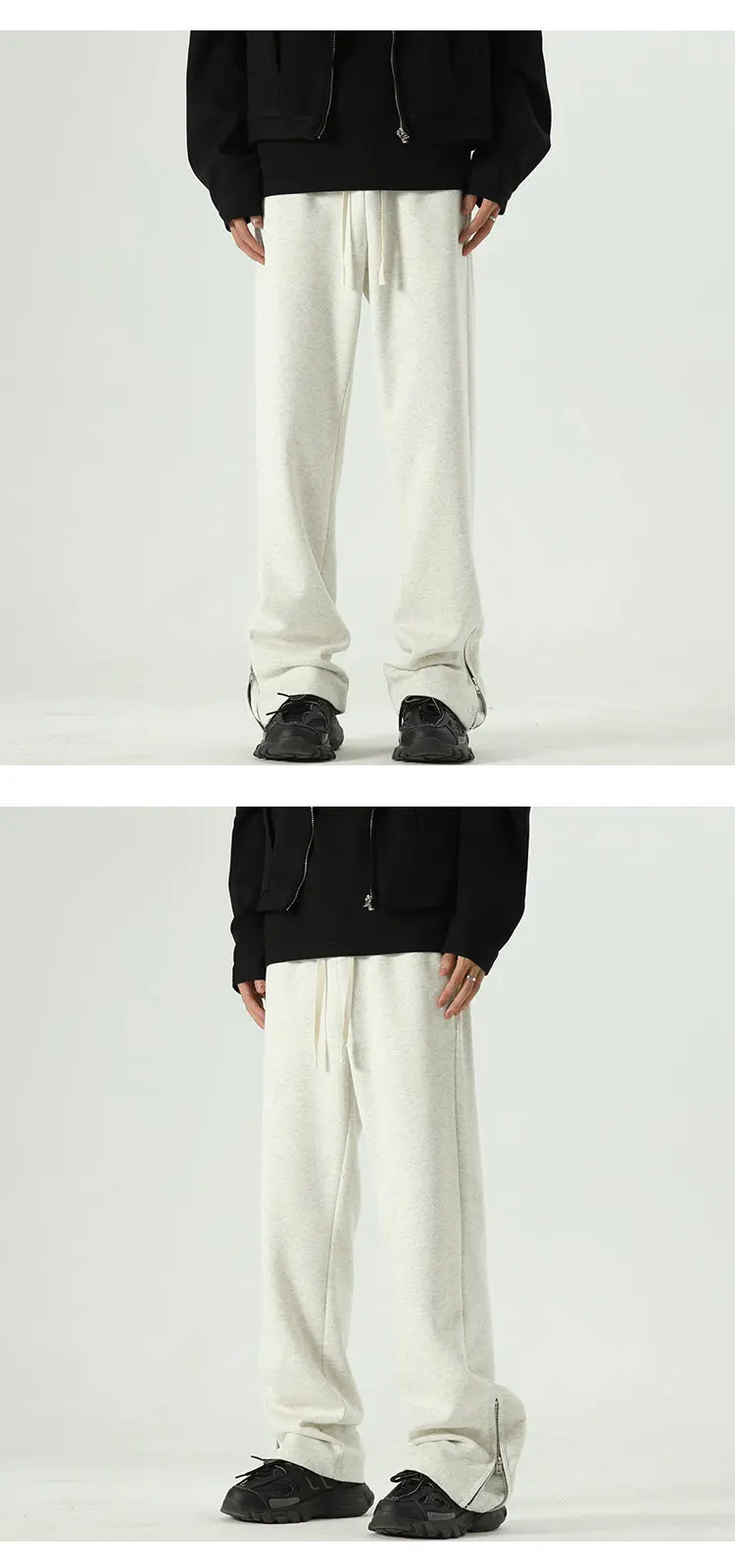 Description Picture 2 of itemMen High Street Fashion Loose Casual Zipper Hem Sport Pants Sweatpants Joggers Women Hip Hop Long Trousers