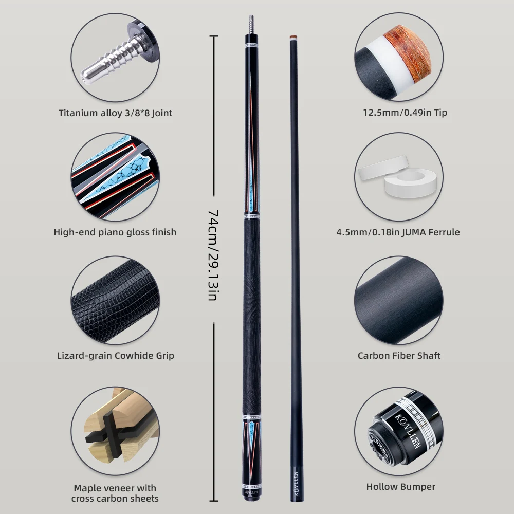 KONLLEN コンラン キュー KL-08 KONLLEN Carbon Fiber Pool Cue Stick