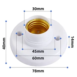 1pcs E27 Screw Cap Socket White Gold Ceiling Light Lamp Bulb Fixing Base Stand Light Bulb Holder Lamp Socket For Home 6A 250V