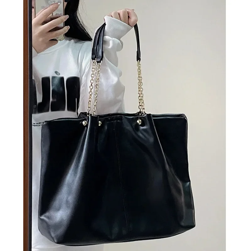 Shoulder Bag Large Capacity Senior Sense Solid Color Handbag for Women New Casual Fashionable Tote Simple Trend All-match