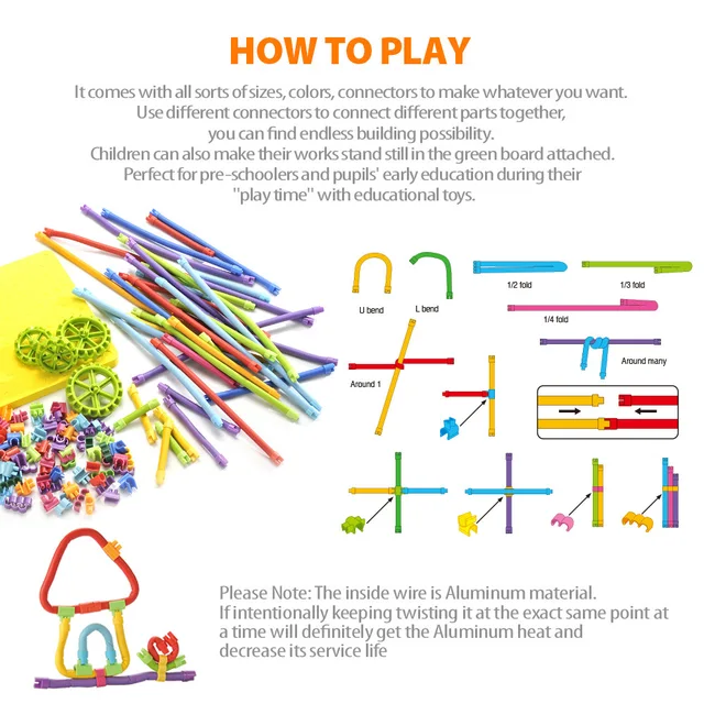 Twisting rod marble run Set 3D Assembly Building Stick Creative Design Blocks Early Education Puzzle montessori DIY Toys gifts 3