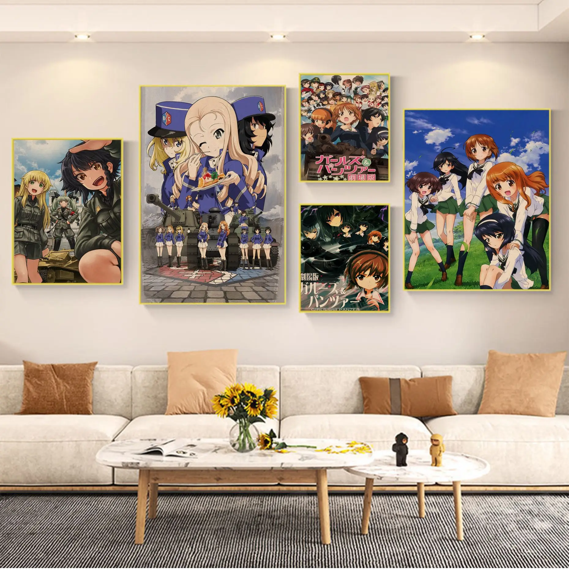 

Japanese Anime GIRLS Und PANZER Good Quality Prints Posters Retro Kraft Paper Sticker DIY Room Bar Cafe Decor Art Wall Stickers