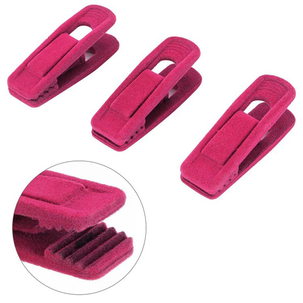 20 Pieces Velvet Hangers Clips Strong Finger Flocked Clip Use With Slim-line Clothes Windproof Hook Clothespins