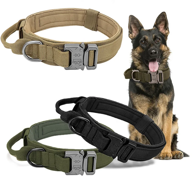 

Tactical Dog Collar Military Adjustable Duarable Nylon German Shepard For Medium Large Walking Training Pet Accessories