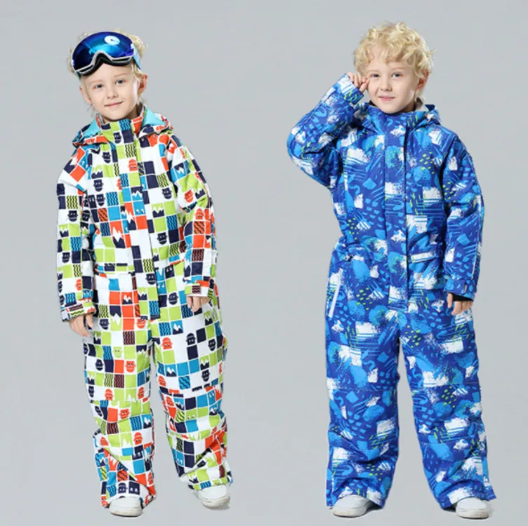 

Kid Outdoor Sports Ski Suit For Baby Girl Warm Hooded One-piece Boys Windproof Jumpsuit Snow Suit For Children Windproof Jacket