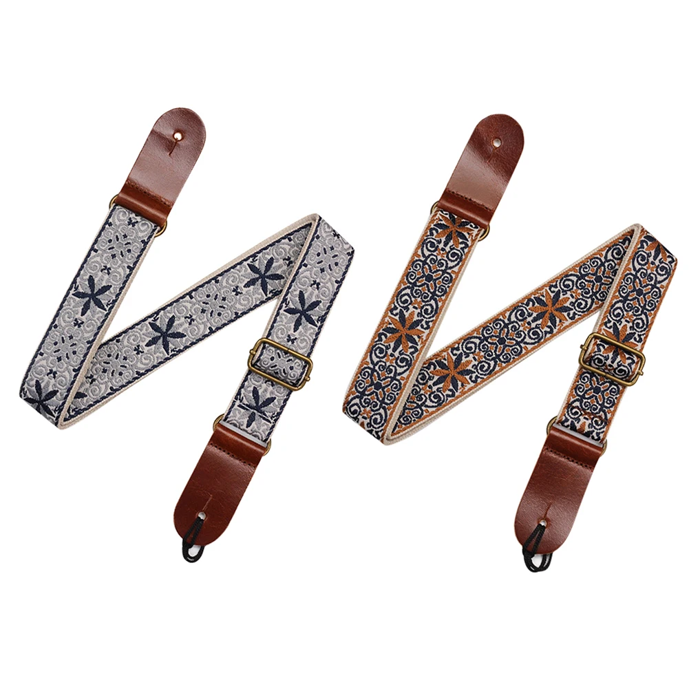 

Ukulele Strap Folk Custom Pattern Ukulele Shoulder Strap With Leather Ends For Soprano Concert Tenor Baritone Mandolin