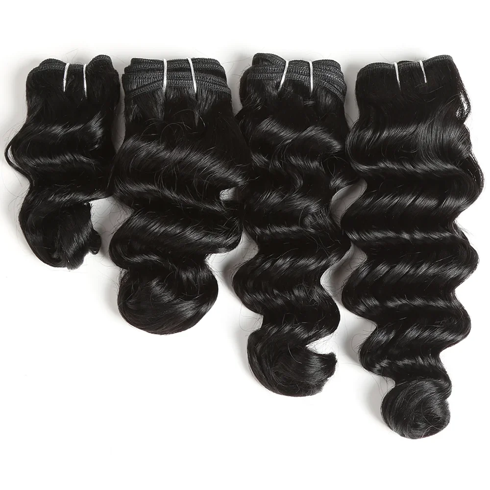 Loose Wave Brazilian Hair Weave Bundles 4 Pcs Pack 8-14 Inch 190Gram Human Hair Bundles For Women human hair extensions,human hair bundles