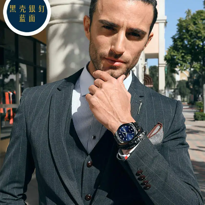 Men's Watches Luxury Brand Rhinestone Waterproof Watch Montre New Fashion Stainless Steel Men Quartz Wrist Watches Relojes