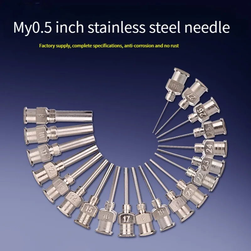 직접 핀 스테인리스 스틸 바늘 팁 접착 기계 액세서리, 0.5 인치, 12 개/1 박스, 8G  19G