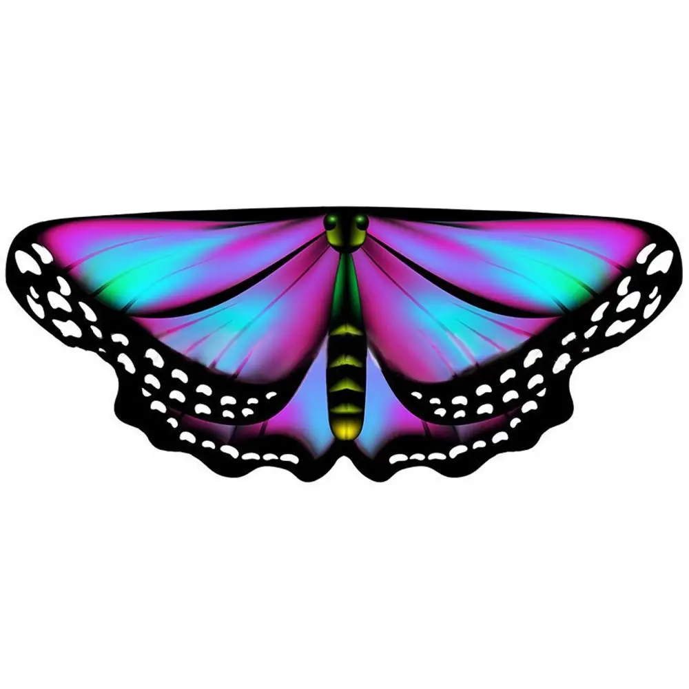 Kinder Schmetterlingsflügel Cape Mädchen Fee Schal Pixie Umhang Kostüm buntes Kleid Cos - Bild 15 von 21