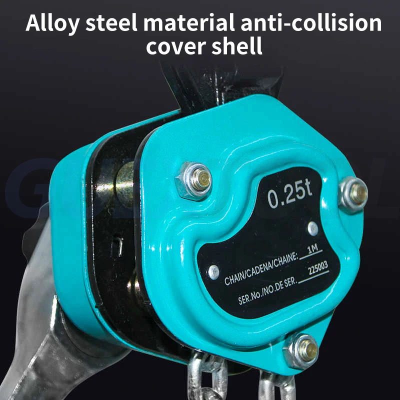 0.25/0.5T Hand Cranked Crane Pulling Wrench Chain Hoist Manual Lifting Chain Tightener Lifting Hoist Dragging Construction Tools