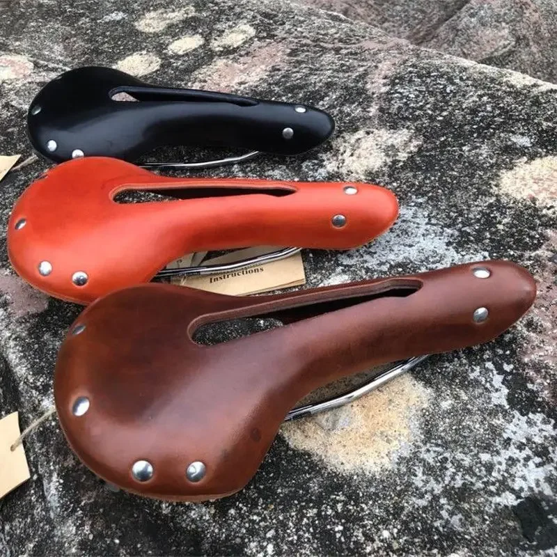 Gyes-レトロな革の自転車サドル,牛革,中空,ビンテージサイクリング