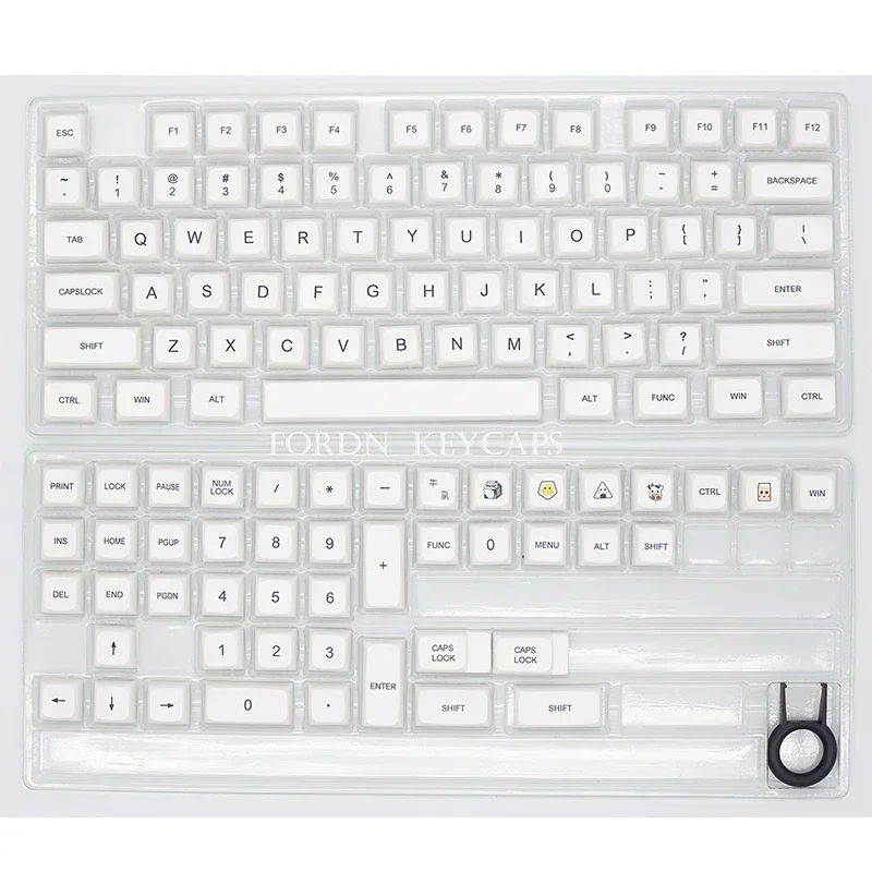 Leite Branco Minimalista Keycaps Perfil Xda 121 Teclas Double Shot Pbt Adequado para Cherry mx Teclado Mecânico - Imagem 2