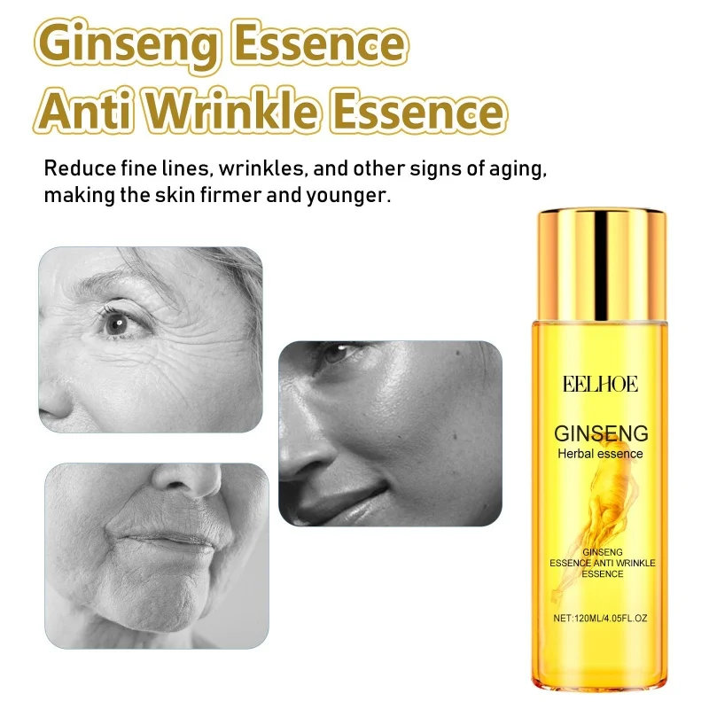 Gold Ginseng Face Essence Polypeptide Fading Fine Lines Anti Wrinkles Be-Tightening Brightening Moisturiz Facial Serum Skin Care 3