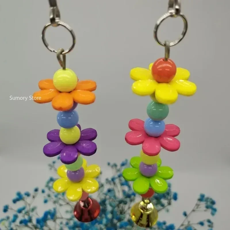 1PC Parrot Toys Suspension Hanging Bridge Chain Pet Bird Random Color Parrot Chew Toy Bird Cage Toy for Parrots Cage Accessrioes