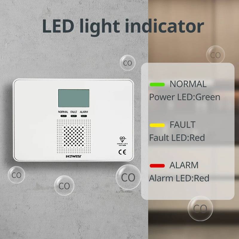 Detector de Monóxido de Carbono Doméstico Alarme