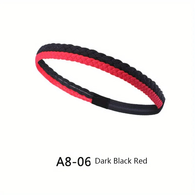 Braided headband with silicone anti slip sweat guide running hair band, yoga anti sweat band, fitness and sports headband