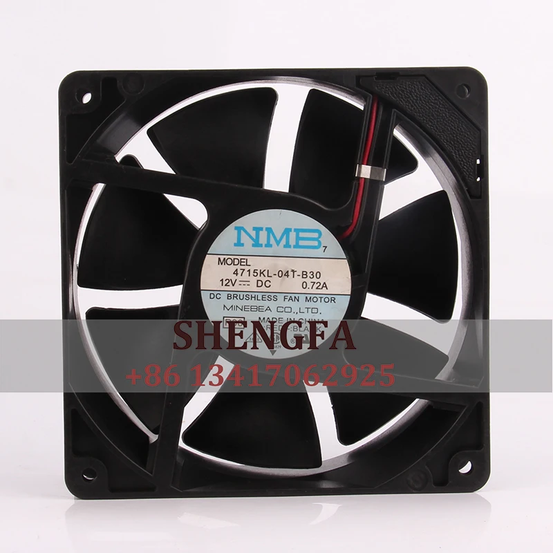 

NMB 4715KL-04T-B30 Case Cooling Fan DC12V 0.72A 120x120x38mm 12CM 12038 Dual Ball Bearing Frame Insert Heat Dissipation