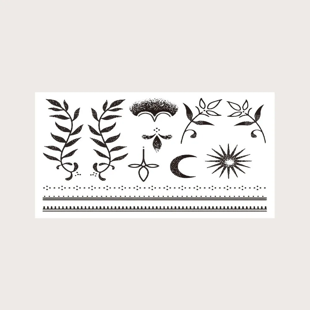 2PCS Waterproof Semi Permanent Tattoo Stickers Disposable Branches Leaves Temporary Tattoos Sticker Realistic Look No Reflection