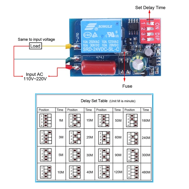 AC 220 V Timer Regolabile Interruttore Di Ritardo Attivazione/spegnimento Modulo Rel&egrave; Tempo (temporizzato 1-5S