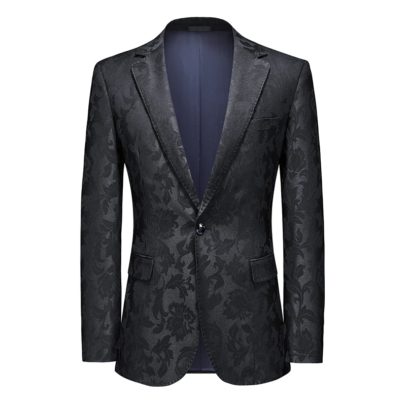 S-5XL High quality Men's fashion handsome Everything Business Everything Spring jacquard casual suit single West coat 3
