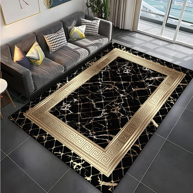 Modern Golden Luxury Carpet for Living Room Abstract Large Size Carpets Non-slip Bedroom Decoration Rug 200x300 Coffee Table Mat 2