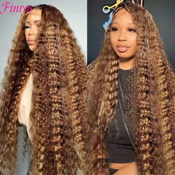 30 36 Inch Curly Highlight Wig Human Hair Honey Blonde 13x4 Lace Front Deep Wave 13x6 Hd Lace Frontal Wig Brazilian For Women 1