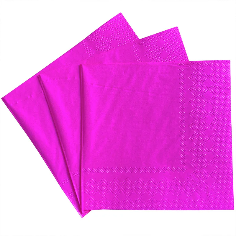 20Pcs Holiday Party Decoupage Table Paper Napkins 13x13'' Pure Wood Pulp Monochrome Double-layer Printed Paper Ornament disposable tableware paper napkins