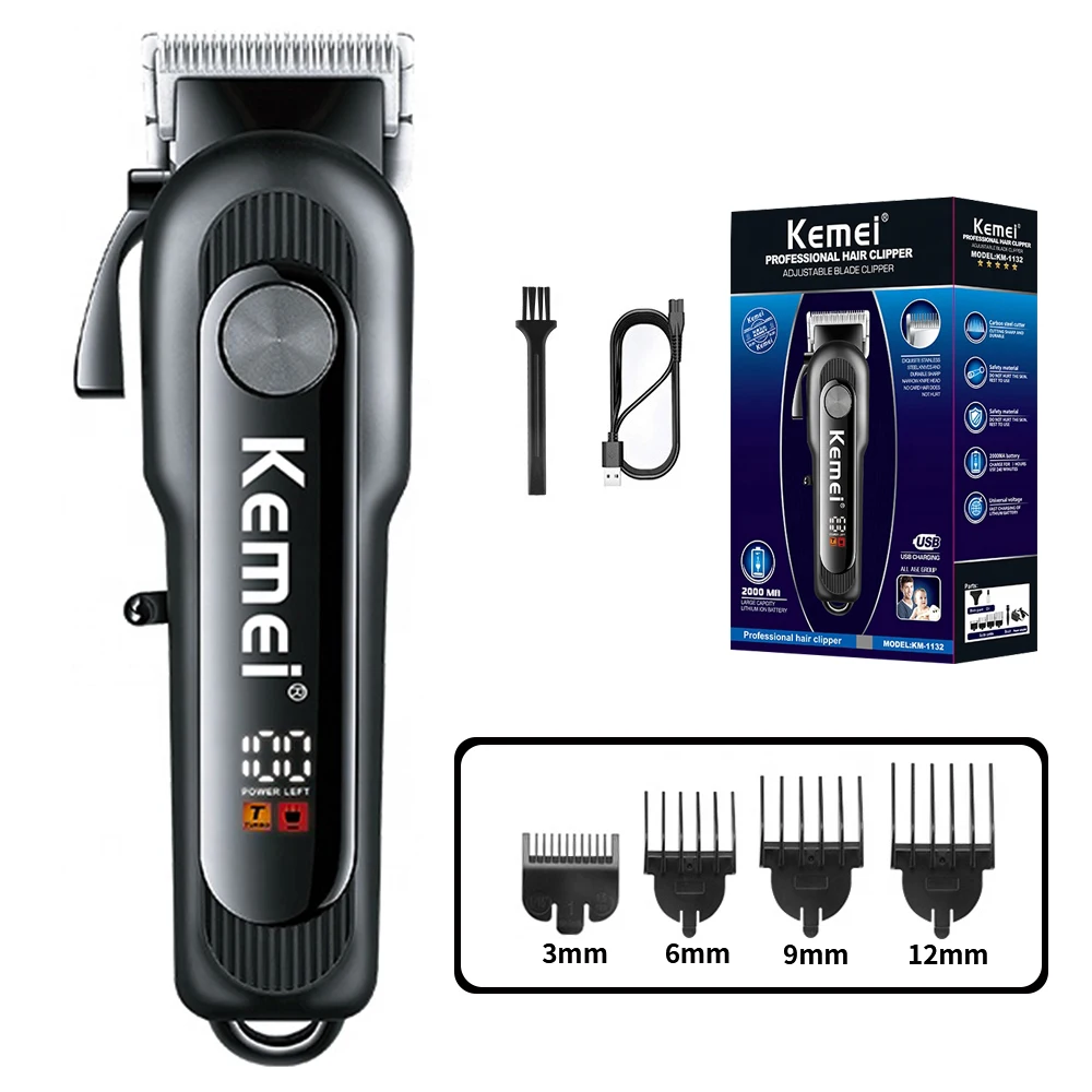 KM Hair Cutting Machine Professional Hair Clipper Rechargeable Hair Trimmer For Men Shaver Barber Accessories Cut Machin Beard